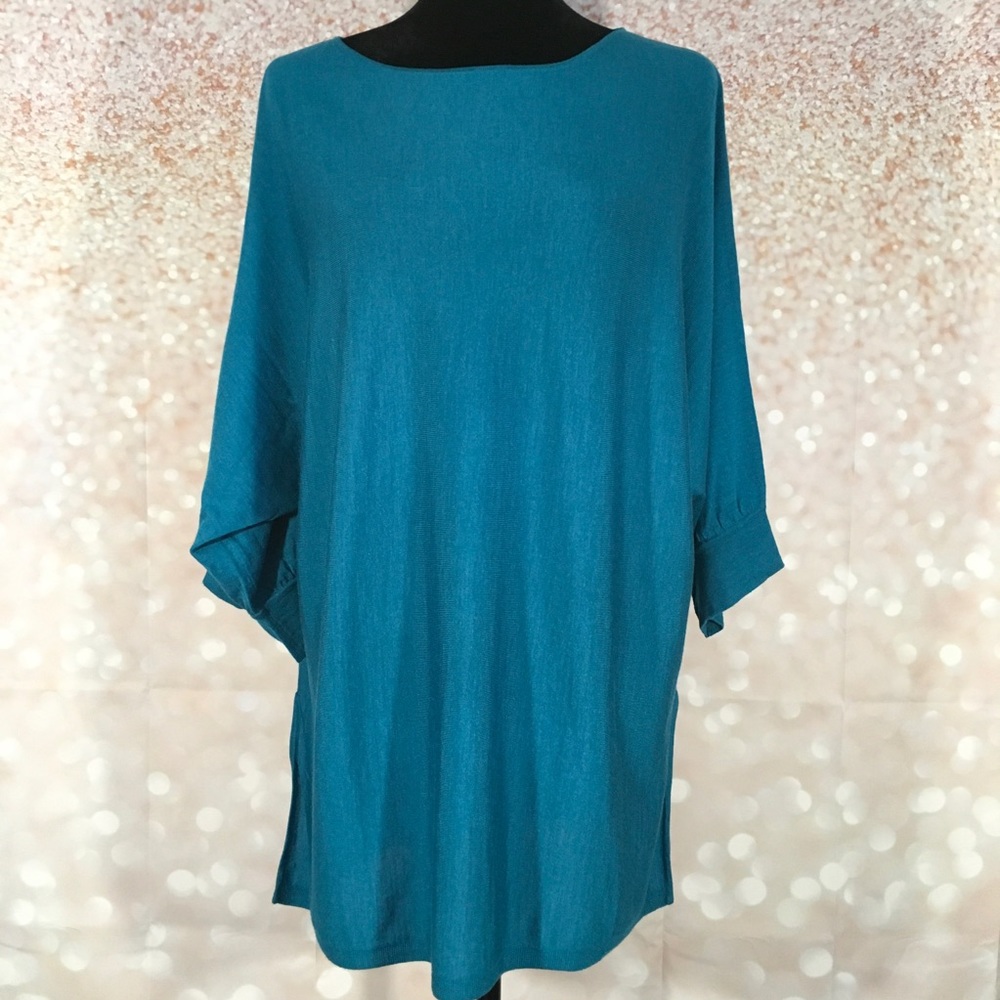 Rondina New York Teal Oversize Pullover Sweater